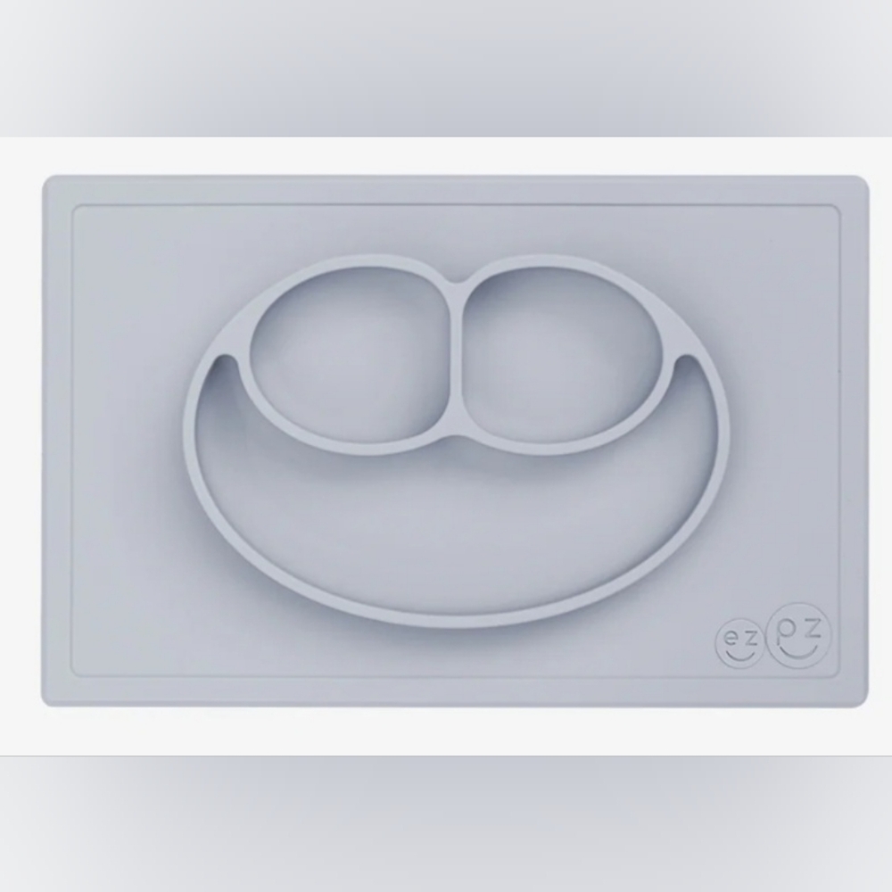 ezpz Happy Mat Suctioning Plate -  Placemat in One Grey